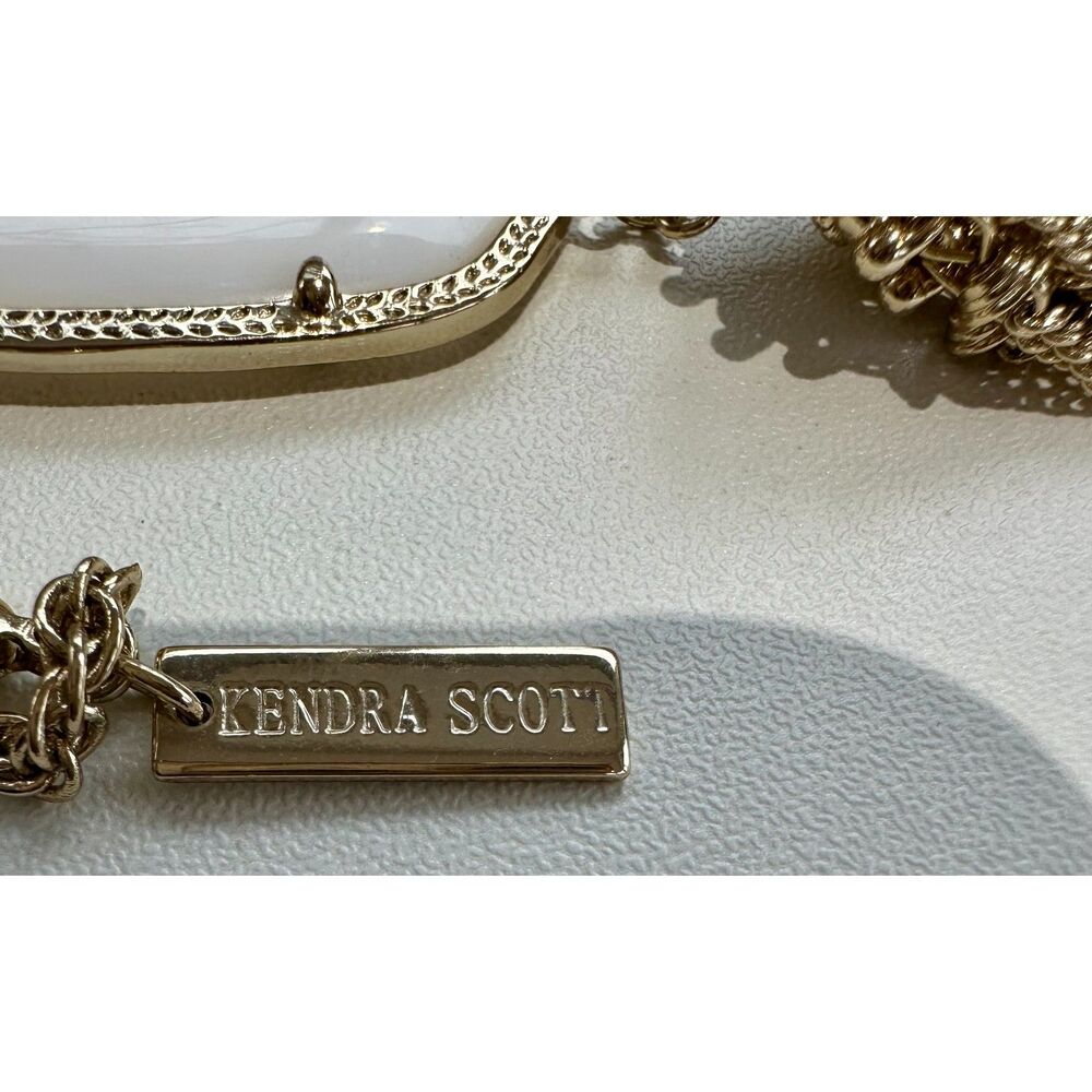 NWOT Kendra Scott Rayne Mother of Pearl Gold Tassel Pendant Necklace - Picture 12 of 16